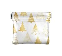 Borsa del cambiamento del cuoio dell'unità di elaborazione Doodle modello albero lamina d'oro donne ragazzi ragazze Organizzazione sacchetti portatili, Lamina d'oro Doodle Tree Pattern, 1 Size,