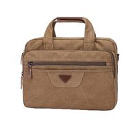 Borsa del computer borsa di tela borsa a tracolla cartella degli uomini file Briefcase man for Business/college/donne/uomini,Khaki S