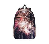 Borsa del computer portatile di viaggio dello zaino della tela dei fuochi d'artificio di esplosione, cinghie anti-acqua ed ergonomiche per lavoro, Nero , M