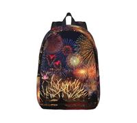 Borsa del computer portatile di viaggio dello zaino della tela dei fuochi d'artificio, protezione dell'acqua e cinghie ergonomiche per lavoro, Nero , M