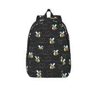 Borsa del computer portatile di viaggio dello zaino della tela di volo dell'ape, protezione dell'acqua e cinghie ergonomiche per il lavoro, Nero , S