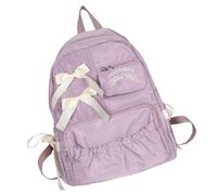 Borsa Del Libro Della Scuola Nylon Alla Per Ragazze Adolescenti Con Bowknot Decorazione Dello Zaino Resistente All'acqua.