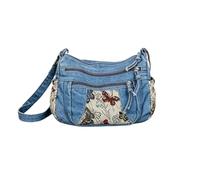 Borsa del messaggero della spalla del denim dell'annata per le signore | Borsa da donna in denim stile vintage con grande capacità. Borsa a tracolla leggera e casual, perfetta per tutti i giorni