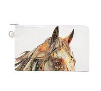 Borsa del portafoglio di tela,Borsa della moneta della stampa del cavallo, Borsa del cambiamento della cerniera,Piccola borsa cosmetica