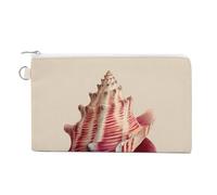 Borsa del raccoglitore della tela, borsa della moneta semplice della stampa di conchiglia, borsa del cambiamento della chiusura lampo, piccola borsa cosmetica
