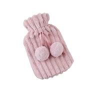 Borsa Dell’Acqua Calda Peluche con Fodera Super Morbida, Riscalda E Rilassa - per Il Sollievo Di Piedi, Collo E Stomaco,Rosa,1L