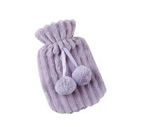 Borsa Dell’Acqua Calda Peluche con Fodera Super Morbida, Riscalda E Rilassa - per Il Sollievo Di Piedi, Collo E Stomaco,Viola,1L