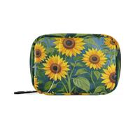 Borsa della medicina del girasole giallo della sensazione della pittura ad olio con scomparti staccabili attaccabile caso della pillola di viaggio per la borsa