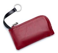 Borsa della moneta del cuoio genuino per gli uomini delle donne mini portafoglio della chiusura lampo piccolo sacchetto di soldi tasca femminile portafogli uomo titolare della carta, Rosso, Taglia