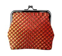 Borsa della moneta di stampa della scala del pesce rosso, portafoglio minimalista leggero per i festival ed i concerti di musica, Nero , Taglia unica, Art Deco