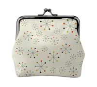 Borsa della moneta di stampa dello spazio del modello geometrico di absctract, portafoglio minimalista leggero per festival e concerti di musica, Nero , Taglia unica, Art Deco