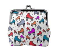 Borsa della moneta stampata della pelle bovina bianca e nera per le donne borsa del raccoglitore del sacchetto del cambiamento del cuoio dell'unità di elaborazione del sacchetto dell'annata, Pattini a