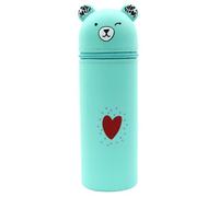Borsa della penna della cancelleria, astuccio creativo della cancelleria, Sacchetti della chiusura lampo del fumetto, Cassa del silicone di grande capacità dell'orso del fumetto, astuccio portatile