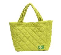 Borsa della spesa in velluto a coste con cuciture Tote Bag di grande capacità a tracolla tinta unita borse alla moda per le donne della ragazza borse con cerniera per le donne, Verde, One Size