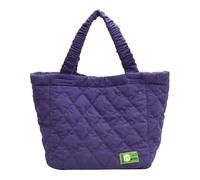 Borsa della spesa in velluto a coste con cuciture Tote Bag di grande capacità a tracolla tinta unita borse alla moda per le donne della ragazza borse con cerniera per le donne, Viola, One Size
