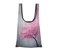 Borsa della spesa pieghevole riutilizzabile con stampa floreale pioggia in primavera leggera borsa per la spesa borsa per la spesa da viaggio spiaggia ecologica compatta avventura tote