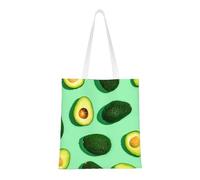 Borsa della spesa riutilizzabile, borsa della spesa, borsa a tracolla in tela multiuso,Avocado verde fresco per il fitness e l'esercizio fisico