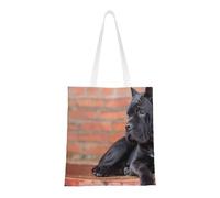 Borsa della spesa riutilizzabile, borsa della spesa, borsa a tracolla in tela multiuso,Cane Corso Grandi Cani Neri Animali Domestici