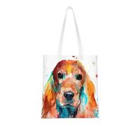 Borsa della spesa riutilizzabile, borsa della spesa, borsa a tracolla in tela multiuso,Carino Cocker Spaniel Cane Cool Art