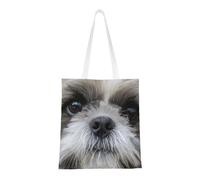 Borsa della spesa riutilizzabile, borsa della spesa, borsa a tracolla in tela multiuso,Carino Shih Tzu