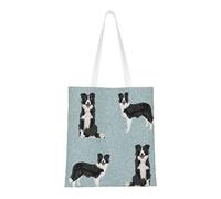Borsa della spesa riutilizzabile, borsa della spesa, borsa a tracolla in tela multiuso,Coordinato trapunta Border Collie Pet Quilt B Quilt Dog