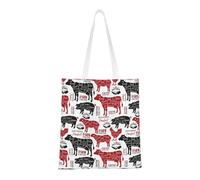 Borsa della spesa riutilizzabile, borsa della spesa, borsa a tracolla in tela multiuso,Diagrammi dei tagli di carne in macelleria