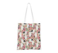 Borsa della spesa riutilizzabile, borsa della spesa, borsa a tracolla in tela multiuso,Modello del cane da pastore inglese antico