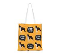 Borsa della spesa riutilizzabile, borsa della spesa, borsa a tracolla in tela multiuso,Modello del cucciolo di Boston Terrier