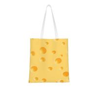 Borsa della spesa riutilizzabile, borsa della spesa, borsa a tracolla in tela multiuso,Modello di formaggio giallo