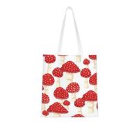 Borsa della spesa riutilizzabile, borsa della spesa, borsa a tracolla in tela multiuso,Modello di funghi rossi amanita muscaria