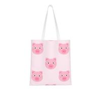 Borsa della spesa riutilizzabile, borsa della spesa, borsa a tracolla in tela multiuso,Modello di maiale carino