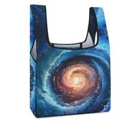 Borsa della spesa riutilizzabile divertente a spirale con stampa pieghevole lavabile tote leggera custodia con manico