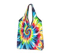 Borsa della spesa riutilizzabile pieghevole astratta turbinio Tie Dye grande borsa della spesa con maniglie per il trasporto
