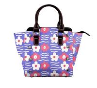 Borsa Della Tassa Stampata Floreale Per Donne - Manico Più A Fiore, Pendolarismo Regolabile, Vita Quotidiana,Blu