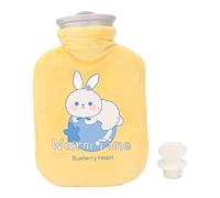 Borsa Dell'Acqua Calda, Borsa Dell'Acqua Calda con Coperchio, Impacco Caldo Freddo Portatile Addensante Riduzione del Dolore in Gomma a Tenuta Stagna, Borsa Dell'Acqua Calda per(Coniglietto giallo)