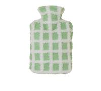 Borsa dell'acqua calda, Borsa for acqua calda riutilizzabile, scaldapiedi invernale, con copertura in peluche, da 2 pezzi(Grün,1500ml)