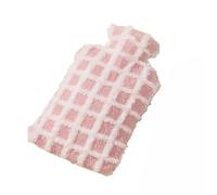 Borsa dell'acqua calda, Borsa for acqua calda riutilizzabile, scaldapiedi invernale, con copertura in peluche, da 2 pezzi(Roze,1500ml)