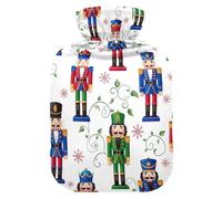 Borsa dell'acqua calda colorata Schiaccianoci bianca con copertura morbida per i piedi e scalda letto, borsa dell'acqua calda per crampi mestruali, taglia M