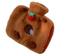 Borsa dell'acqua calda con coperchio Borsa dell'acqua calda da 2 litri con simpatico rivestimento in peluche di Capibara per alleviare il dolore crampi mestruali e bottiglia di calore invernale con