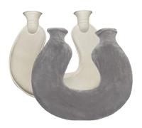 Borsa dell'acqua calda con coperchio, soffice borsa dell'acqua calda a forma di U a prova di perdite per la spalla del collo, custodia da letto riempibile per il massimo comfort.