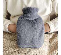 Borsa Dell'Acqua Calda con Copertura in Peluche Morbida, Borsa per L'Acqua Calda per Bambini, Donne E Anziani per Alleviare Il Dolore, Schiena, Collo E Spalle E Calde Notti,Grigio2,2L