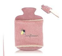 Borsa dell'acqua calda da 2,0L, con coperchio e morbida fodera in pelliccia, tasca a marsupio,a prova di perdite, bottiglia da letto con morbido rivestimento rimovibile,ideale per alleviare il dolore