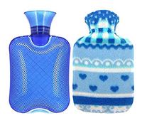 Borsa dell'acqua calda Gomma Premium per crampi e sollievo dal dolore magliette a maglia Quick Relief e comfort dolce, coperchio in bottiglia a maglia, 1 litri (D)