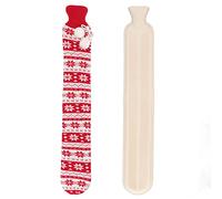 Borsa dell'acqua calda in gomma, grande, 2000 ml, riscaldamento rapido, calore duraturo, per alleviare il mal di schiena e la vita, riscaldamento invernale, essenziale, 72 cm x 12 (Fiocco di neve