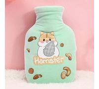 Borsa dell'acqua calda per iniezione di acqua calda portatile di spessore con scaldamani in peluche a pancia calda borsa per acqua calda portatile ispessita - scoiattolo verde