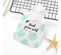 Borsa dell'acqua calda per studenti Mini scaldamani Piccolo fresco portatile borsa dell'acqua calda-1 bianco verde