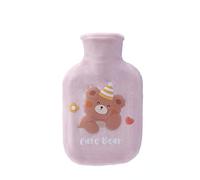 Borsa dell'acqua calda sicura da 350 ml, per gatti e gatti, morbida, calda, portatile, riutilizzabile, con copertura in peluche, lavabile, a prova di perdite e sollievo dal dolore (stile 18,1 pz)