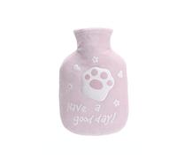Borsa dell'acqua calda sicura da 350 ml, per gatti e gatti, morbida, calda, portatile, riutilizzabile, con copertura in peluche, lavabile, a prova di perdite e sollievo dal dolore (stile 1,5 pezzi)