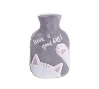 Borsa dell'acqua calda sicura da 350 ml, per gatti e gatti, morbida, calda, portatile, riutilizzabile, con copertura in peluche, lavabile, a prova di perdite e sollievo dal dolore (stile 3, 1 pz)
