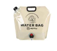 Borsa dell'acqua da esterno di grande capacità, 9 l, design pieghevole, materiale PE, a prova di perdite e resistente alle forature, con rubinetto regolabile per un uso conveniente (9L kaki)